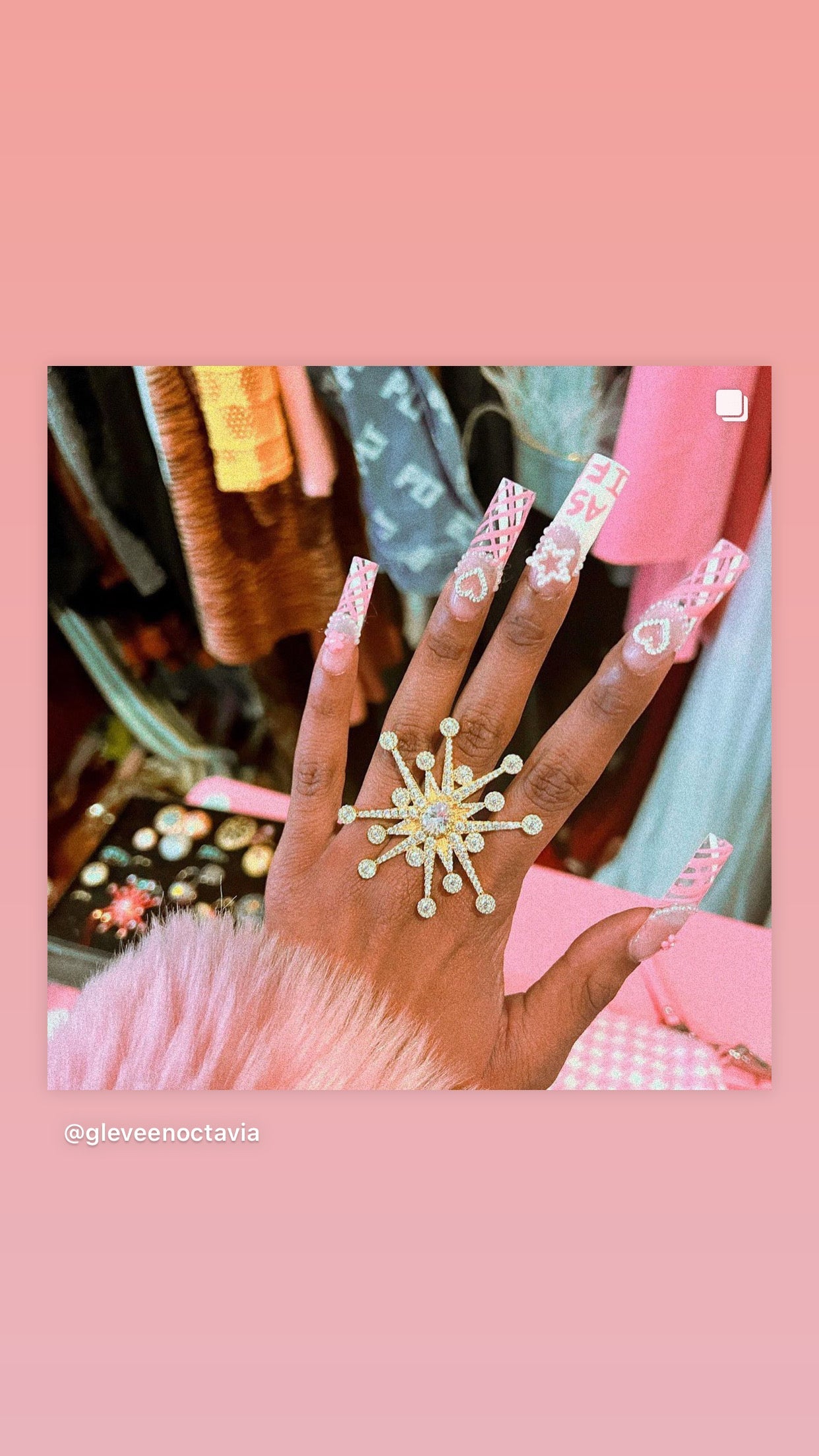 Rock Star Cocktail Ring - Pink