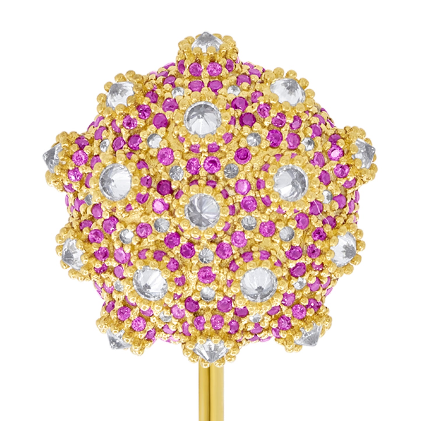 Asanoha Lapel Pin - Pink - Gold