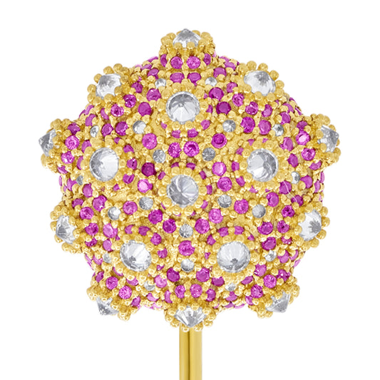 Asanoha Lapel Pin - Pink - Gold