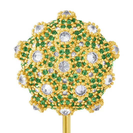 Asanoha Lapel Pin - Green - Gold