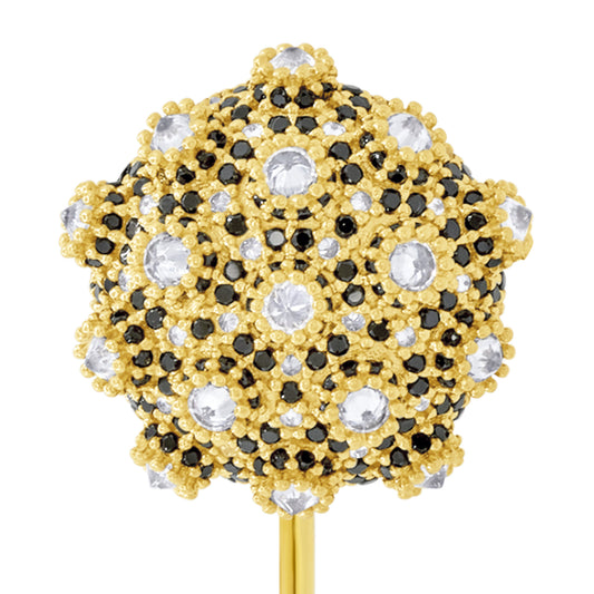 Asanoha Lapel Pin - Black - Gold