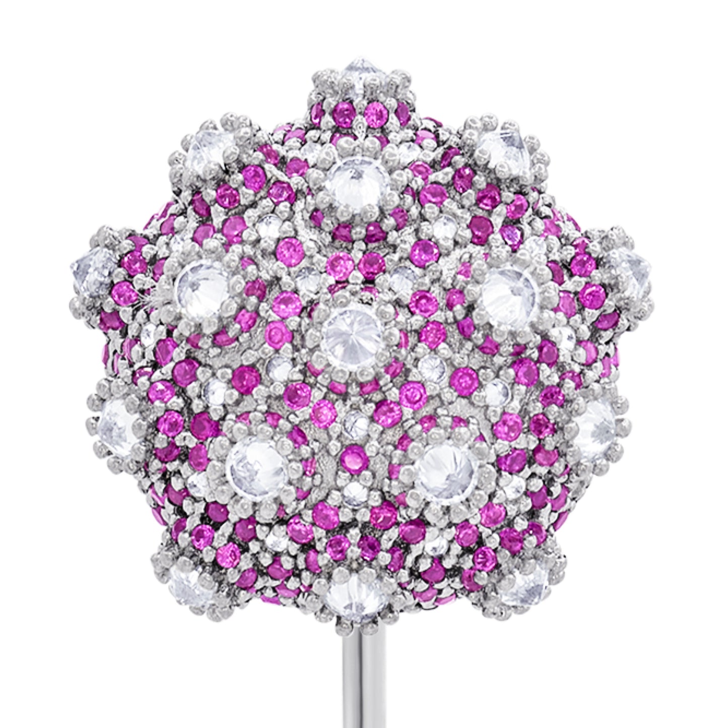 Asanoha Lapel Pin - Pink - Silver