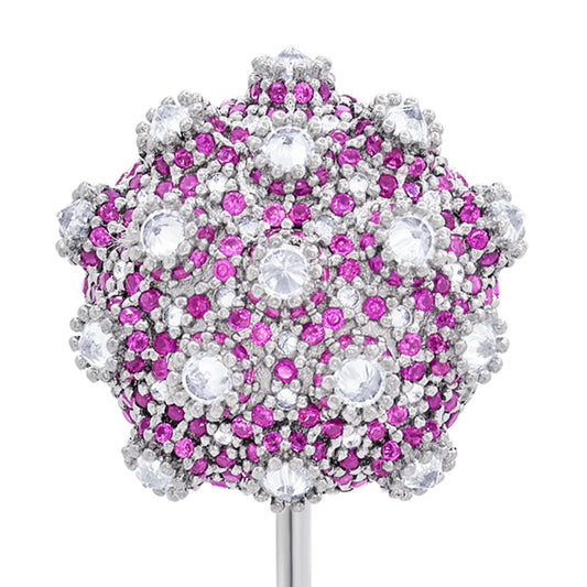 Asanoha Lapel Pin - Pink - Silver