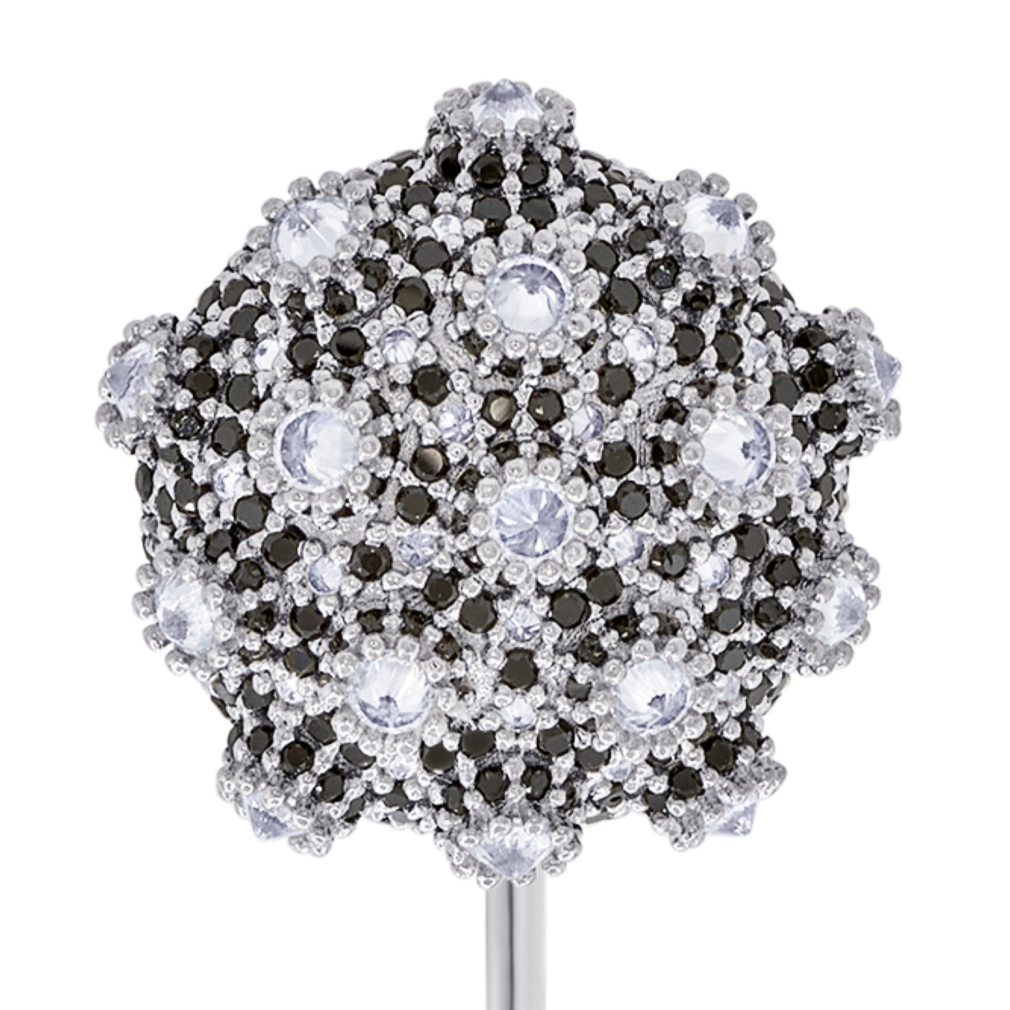 Asanoha Lapel Pin - Black - Silver