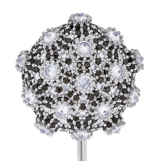 Asanoha Lapel Pin - Black - Silver