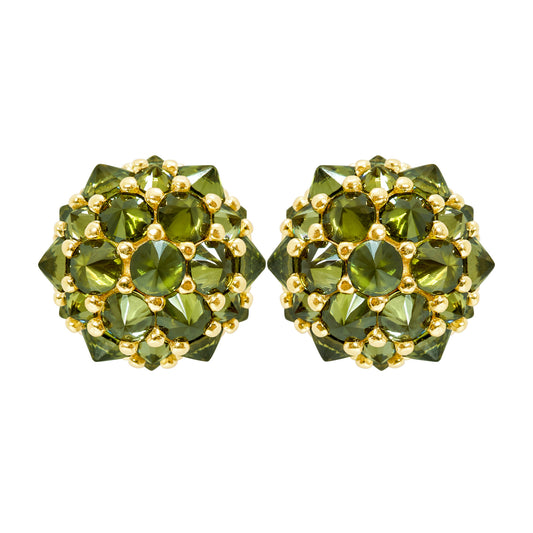 Perfect Bonbon Cocktail Earrings - Olive - Gold