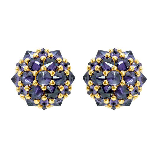 Perfect Bonbon Cocktail Earrings - Purple - Gold