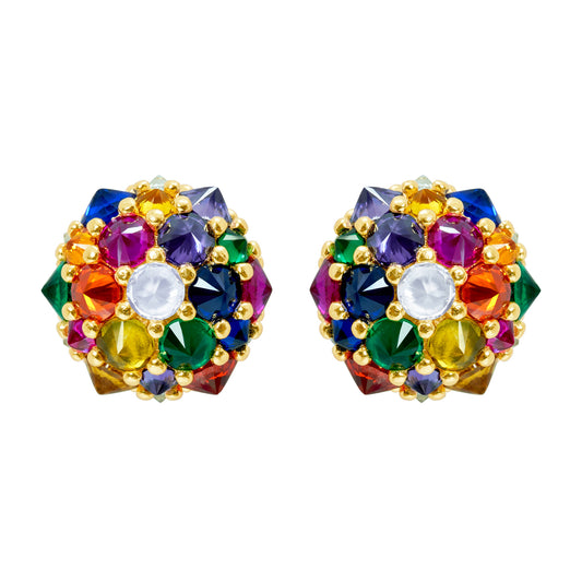 Perfect Bonbon Cocktail Earrings - Rainbow - Gold