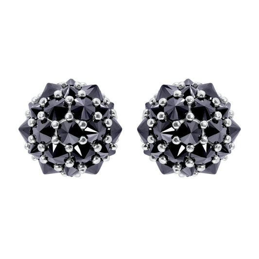Perfect Bonbon Cocktail Earrings - Black - Silver