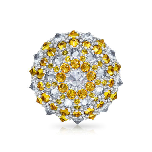 Checkmate Bonbon Cocktail Ring - Honey - Silver