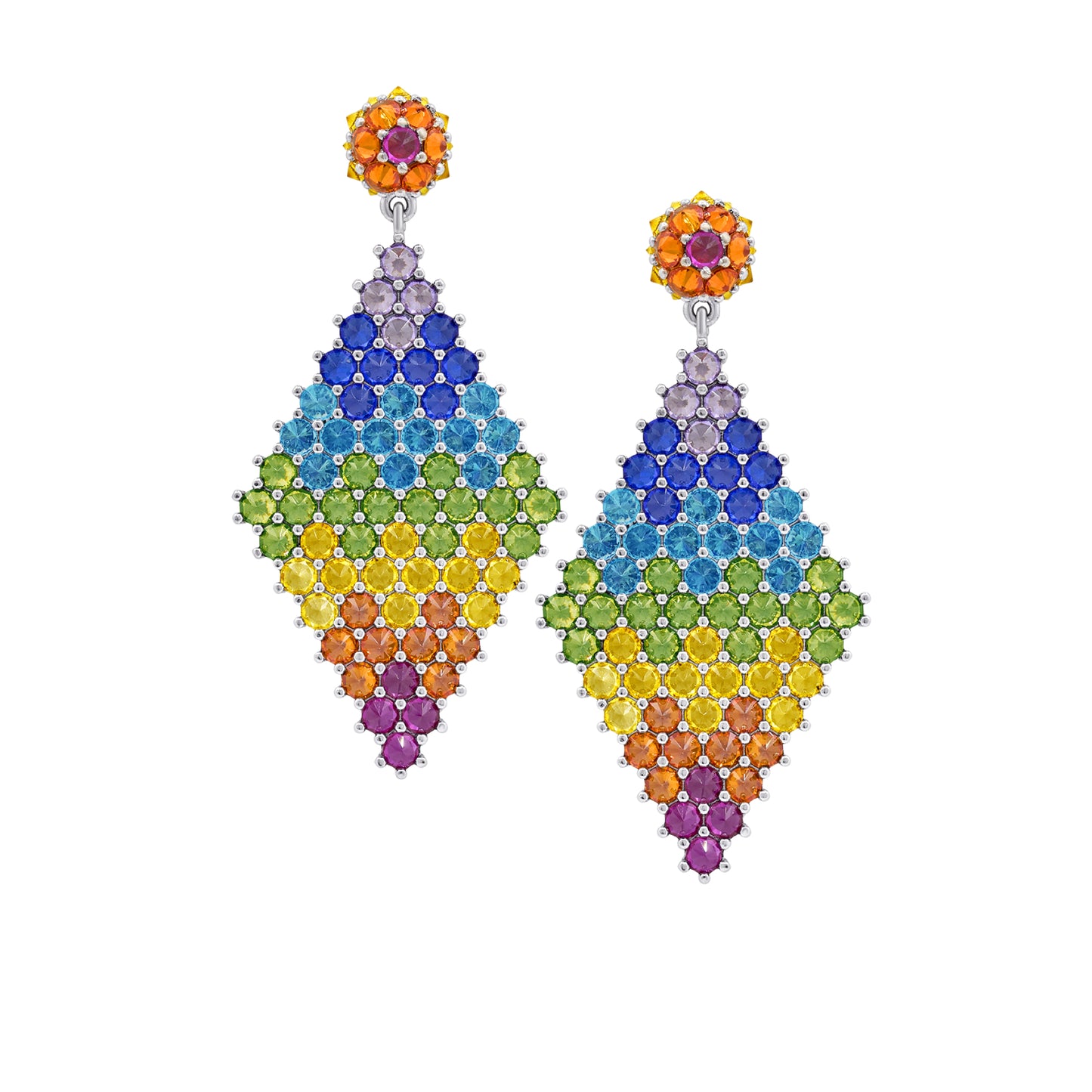 Donna Marquesa Cocktail Earrings - Chakra - Silver