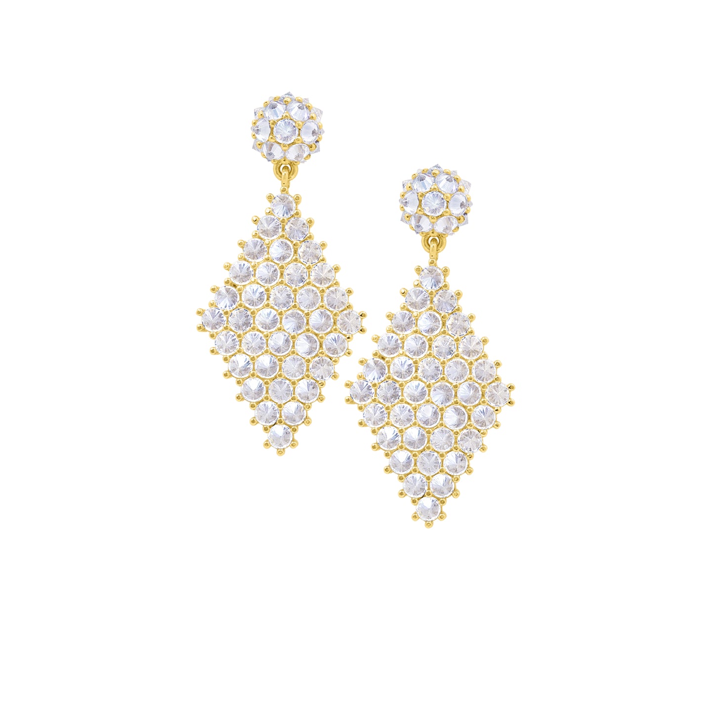 Petit Donna Marquesa Cocktail Earrings - White - Gold