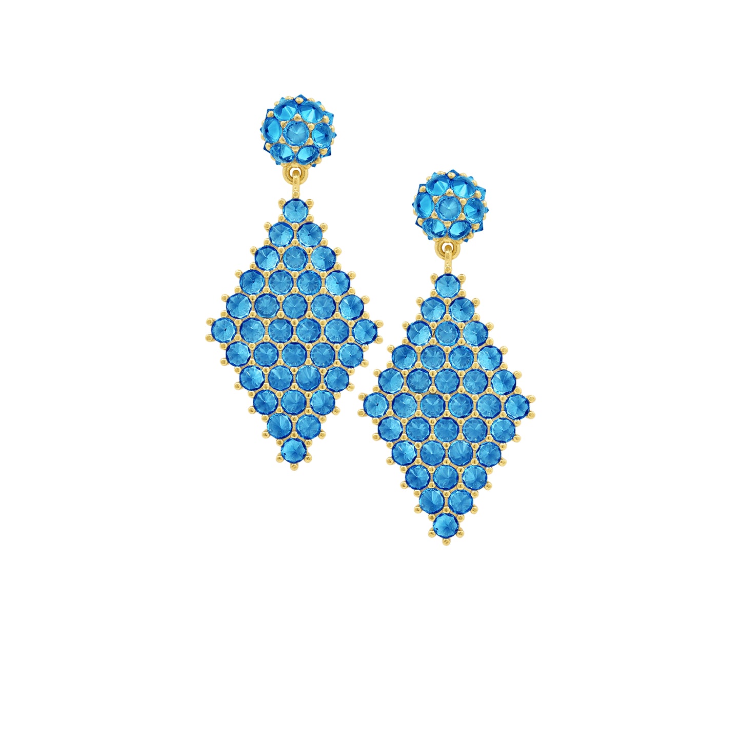 Petit Donna Marquesa Cocktail Earrings - Aqua - Gold