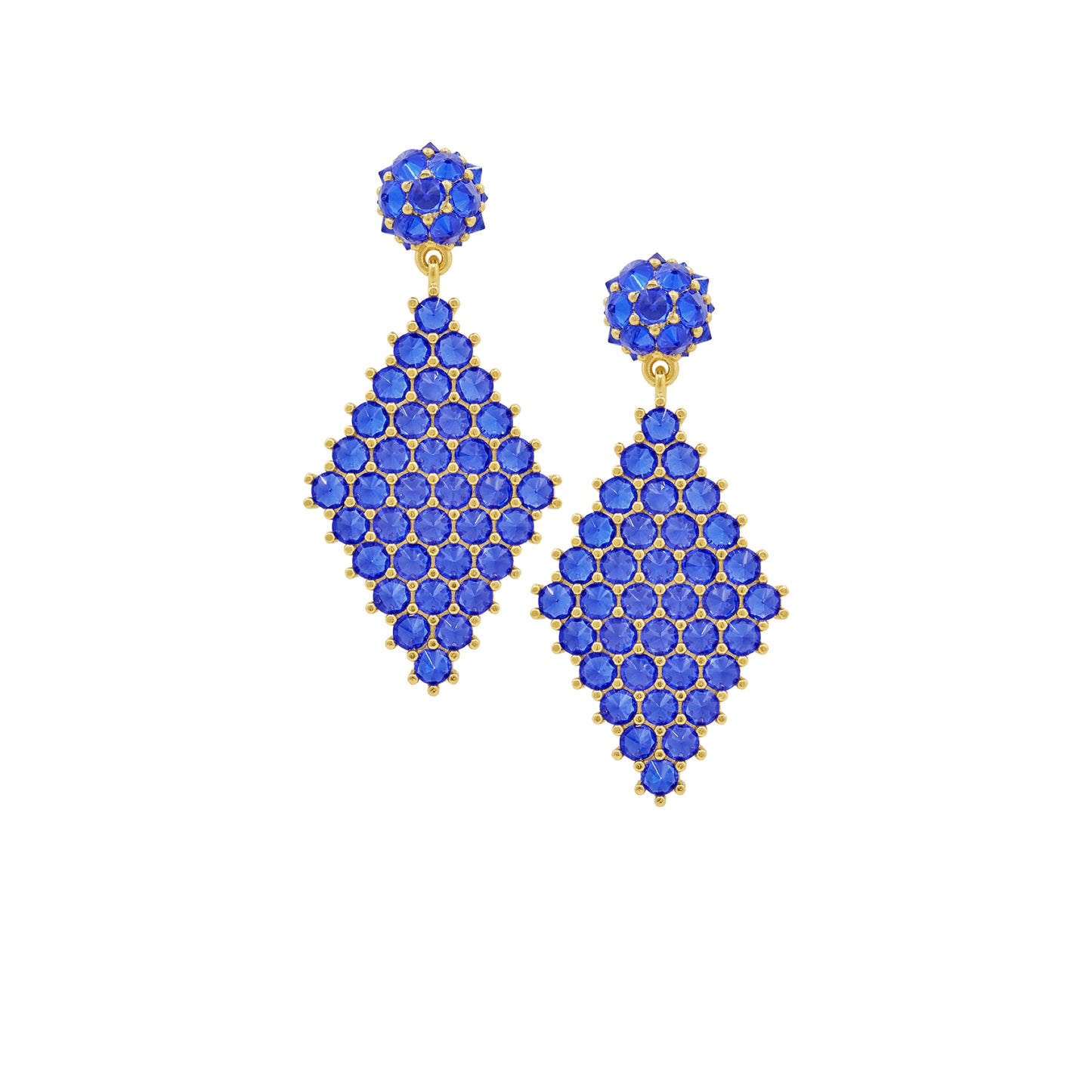 Petit Donna Marquesa Cocktail Earrings - Blue - Gold