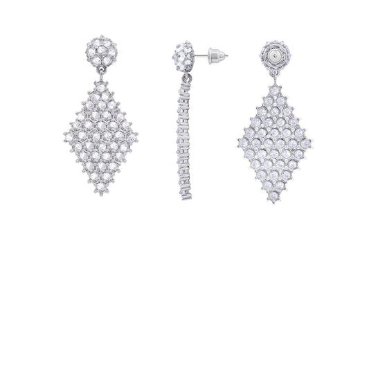 Petit Donna Marquesa Cocktail Earrings - White - Silver