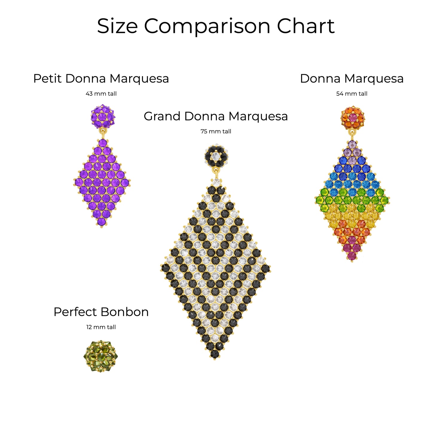 Donna Marquesa Cocktail Earrings - Ermine - Gold