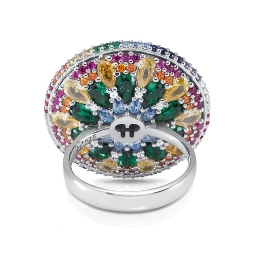 Mini Chakra Mandala Cocktail Ring