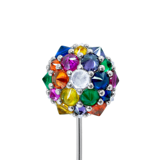Perfect Bonbon Lapel Pin - Rainbow - Silver