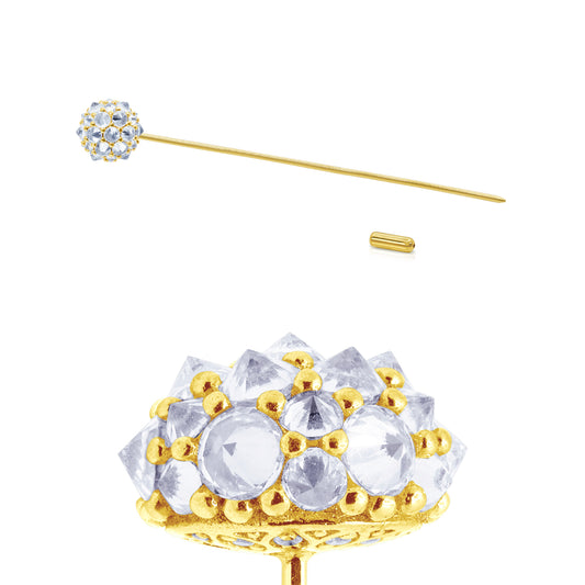 Perfect Bonbon Lapel Pin - White - Gold