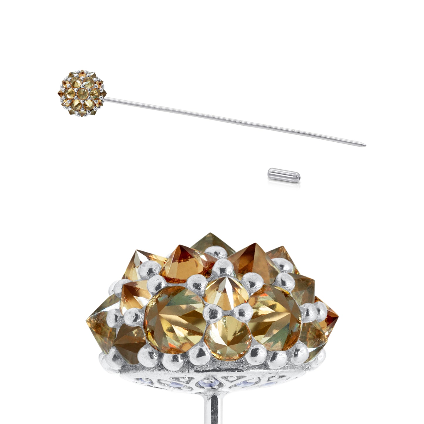 Perfect Bonbon Lapel Pin - Champagne - Silver