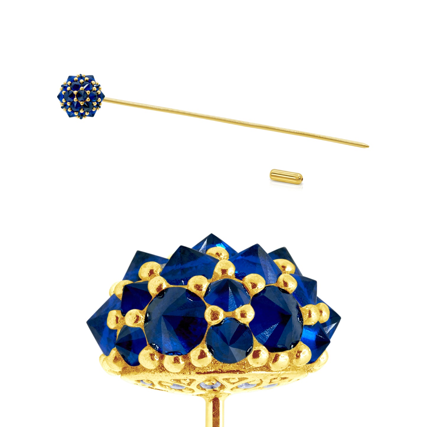 Perfect Bonbon Lapel Pin - Blue - Gold