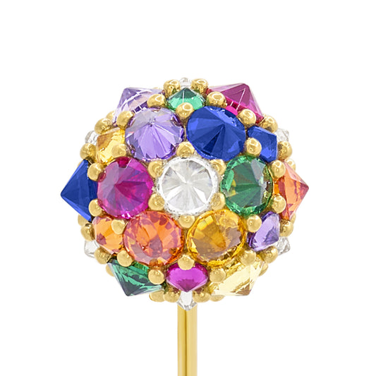 Grand Perfect Bonbon Lapel Pin - Rainbow - Gold