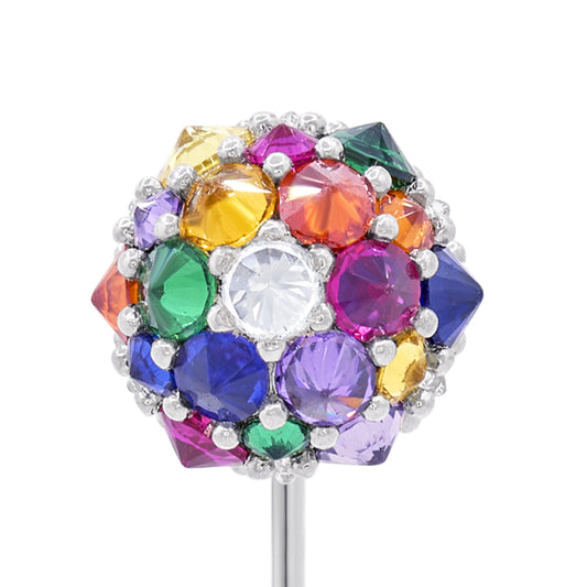 Grand Perfect Bonbon Lapel Pin - Rainbow - Silver