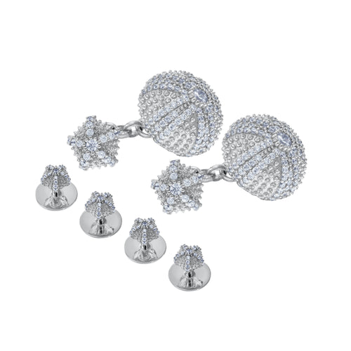 Sea Urchin Cufflinks & Studs Set - Sterling Silver