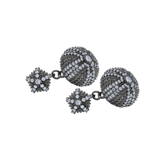 Sea Urchin Cocktail Cufflinks - Black Rhodium