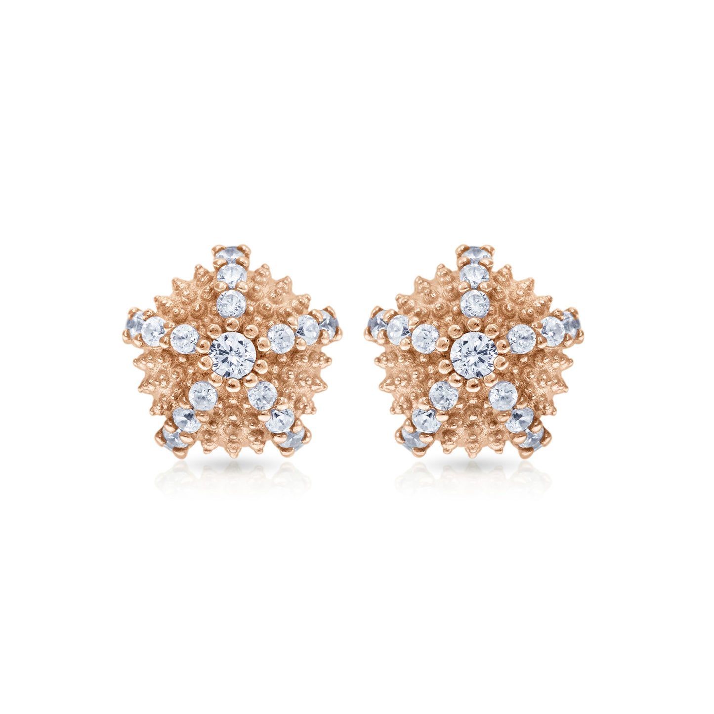 Sea Urchin Cocktail Micro Stud Earrings - Rose Gold