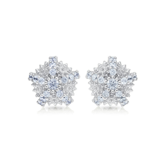 Sea Urchin Cocktail Micro Stud Earrings - Silver
