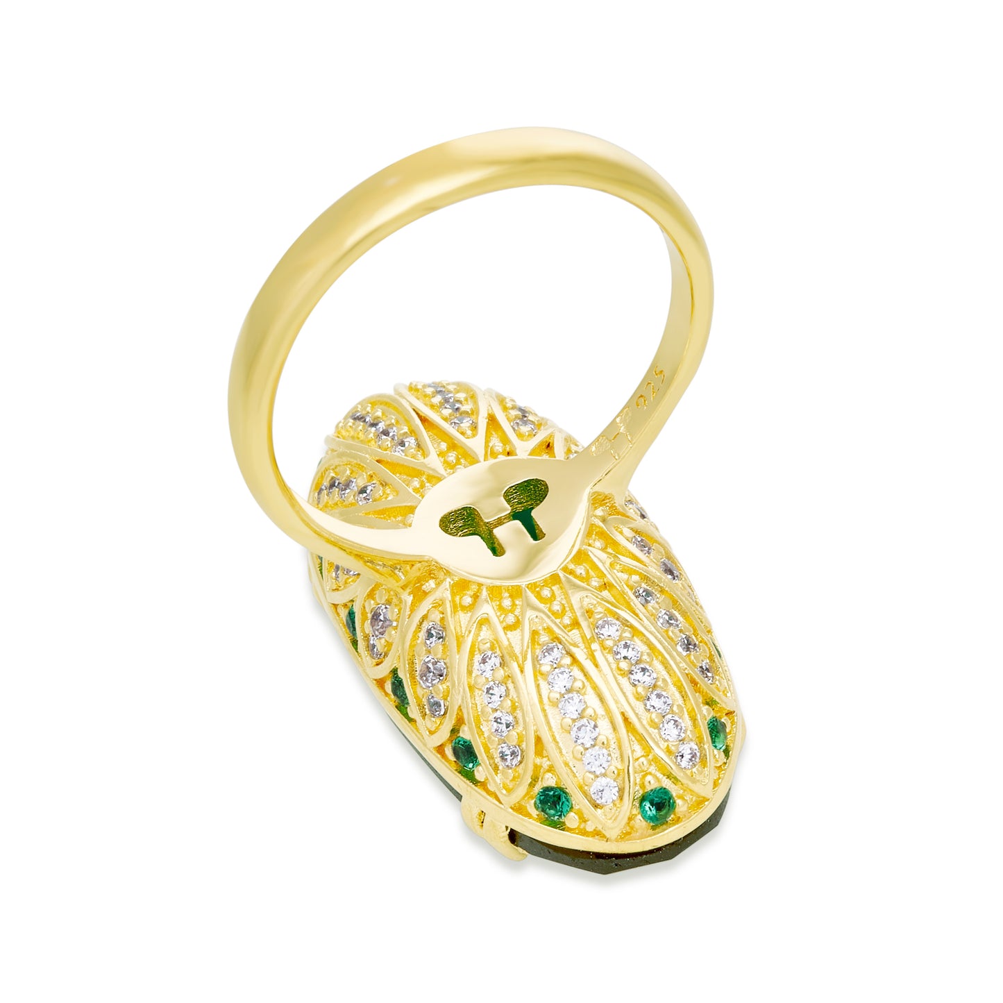 Lotus Ellipse Cocktail Ring