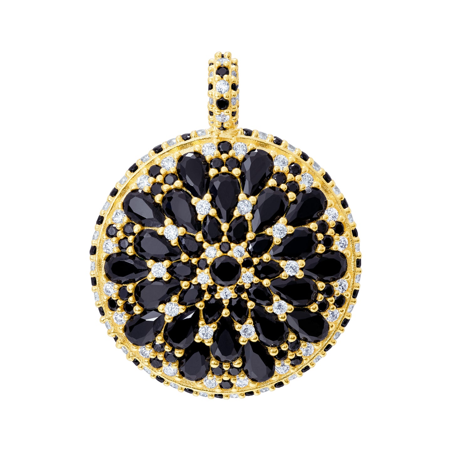 Night Mandala Cocktail Pendant Charm - Gold