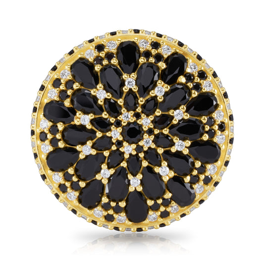Mini Night Mandala Cocktail Ring - Gold