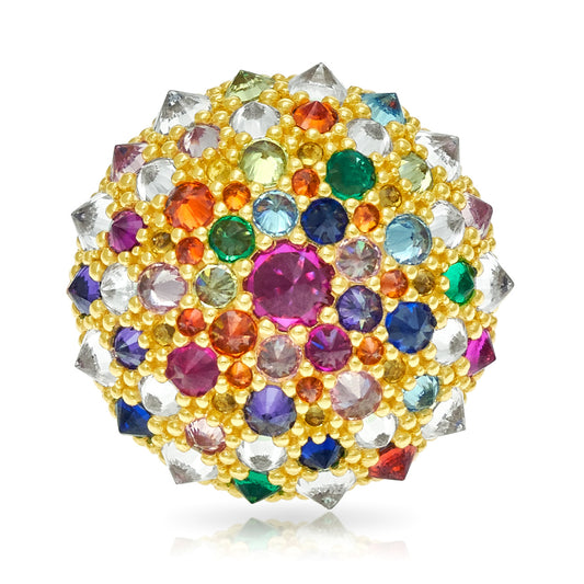 Rainbow After the Storm Bonbon Cocktail Ring - Gold