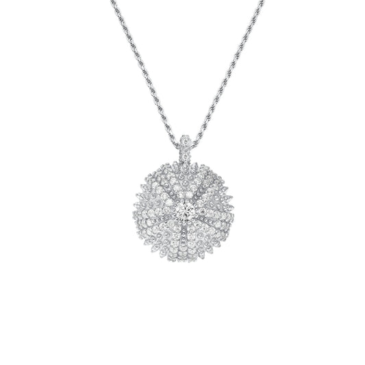 Mini Sea Urchin Cocktail Necklace 80 cm - Silver