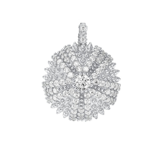 Mini Sea Urchin Cocktail Pendant Charm - Silver