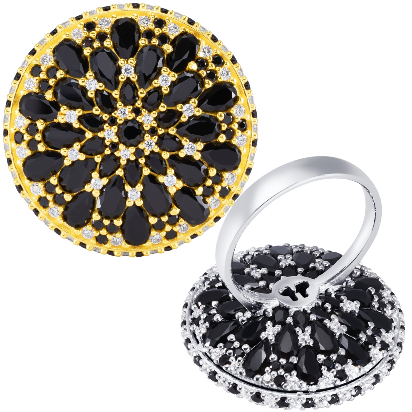 Mini Night Mandala Cocktail Ring