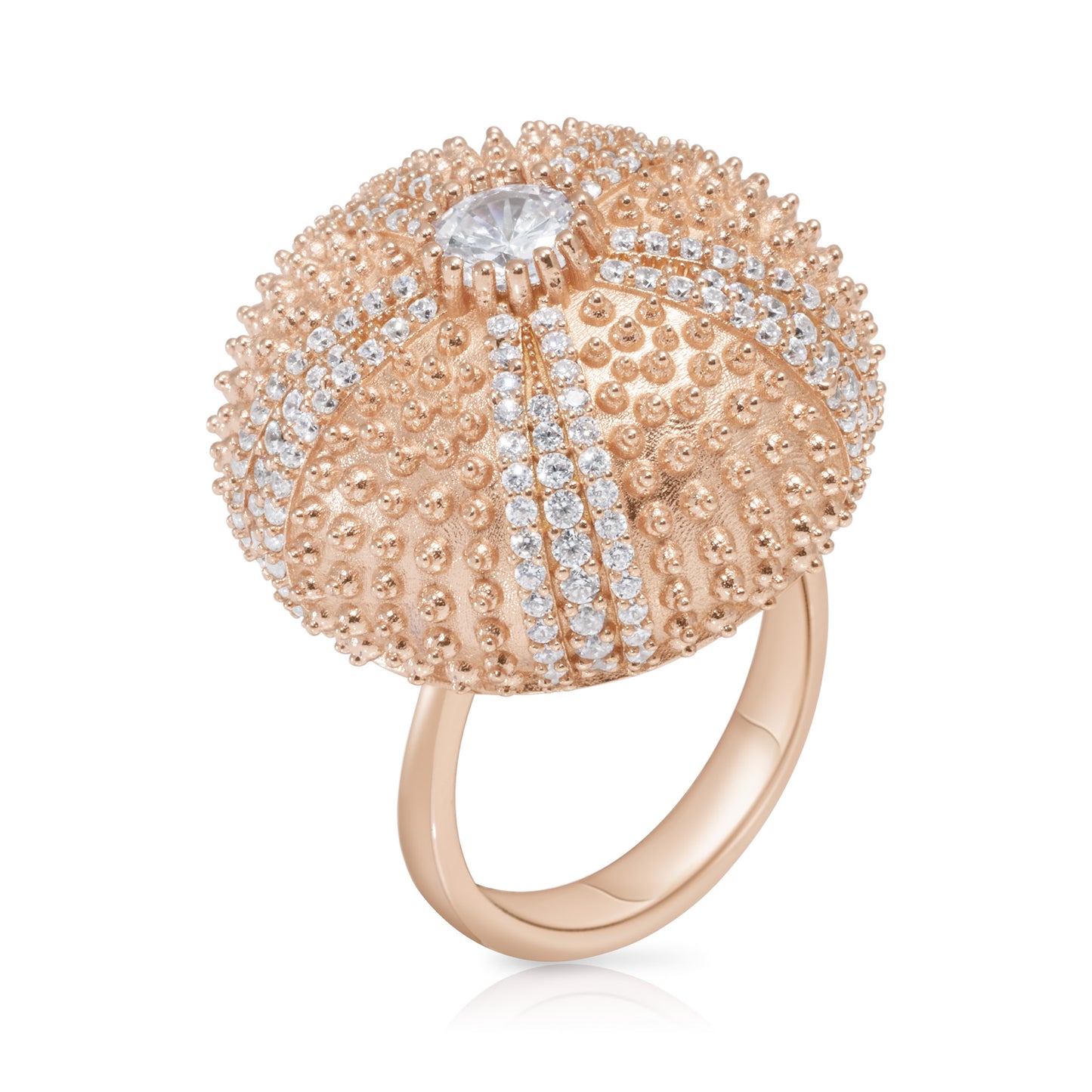 Pink Sea Urchin Cocktail Ring