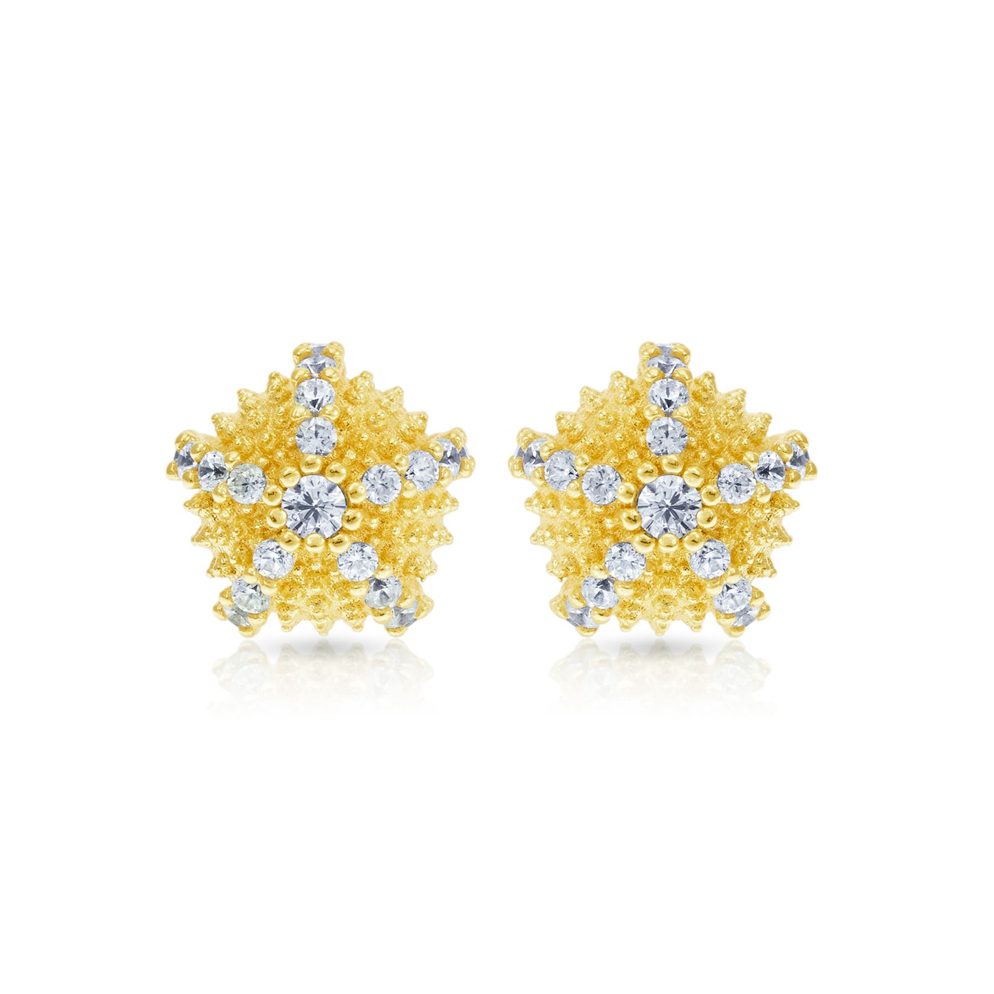 Sea Urchin Cocktail Micro Stud Earrings - Gold