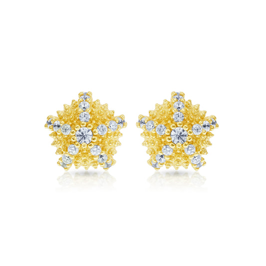 Sea Urchin Cocktail Micro Stud Earrings - Gold