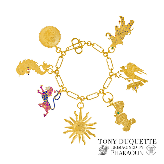 Tony Duquette Reimagined by Pharaoun Camelot Cocktail Charm Bracelet