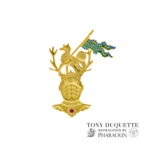 Sir Galahad’s Helmet with Fox & Flag Charm