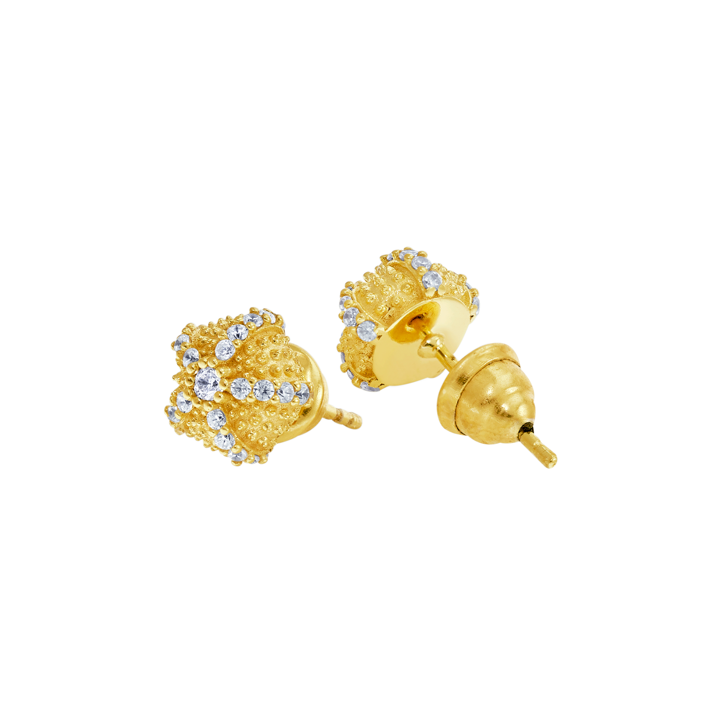 Sea Urchin Cocktail Micro Stud Earrings - Gold