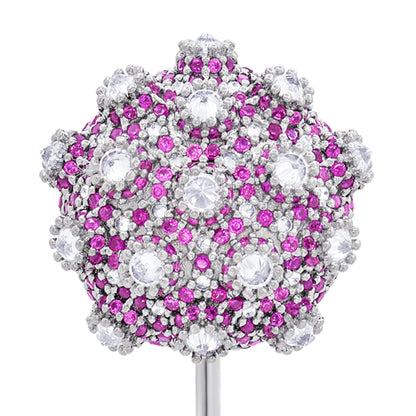 Asanoha Lapel Pin - Pink - Silver