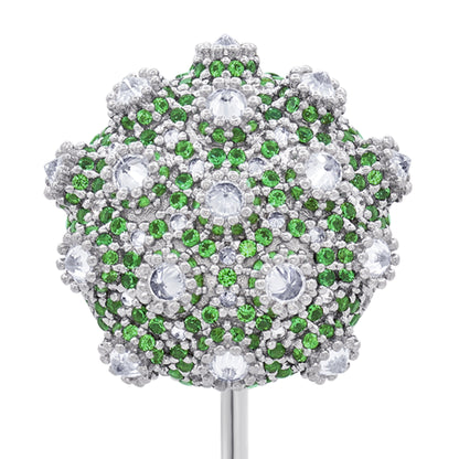 Asanoha Lapel Pin - Green - Silver