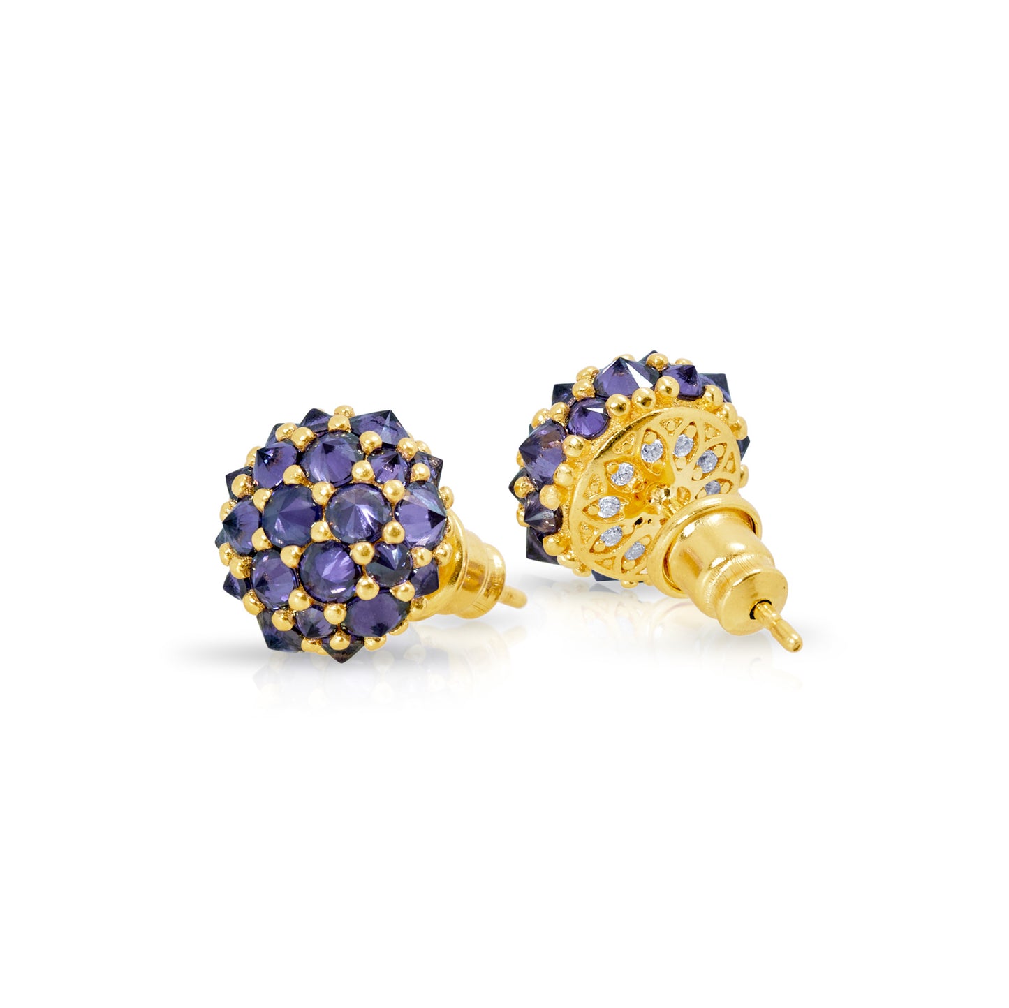Perfect Bonbon Cocktail Earrings - Purple - Gold