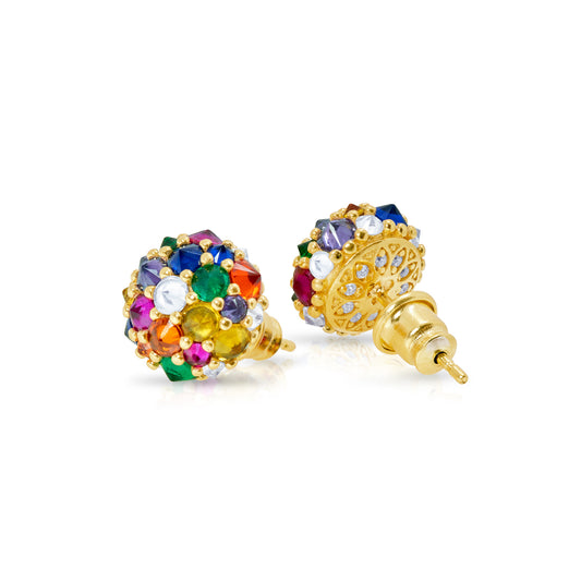 Perfect Bonbon Cocktail Earrings - Rainbow - Gold