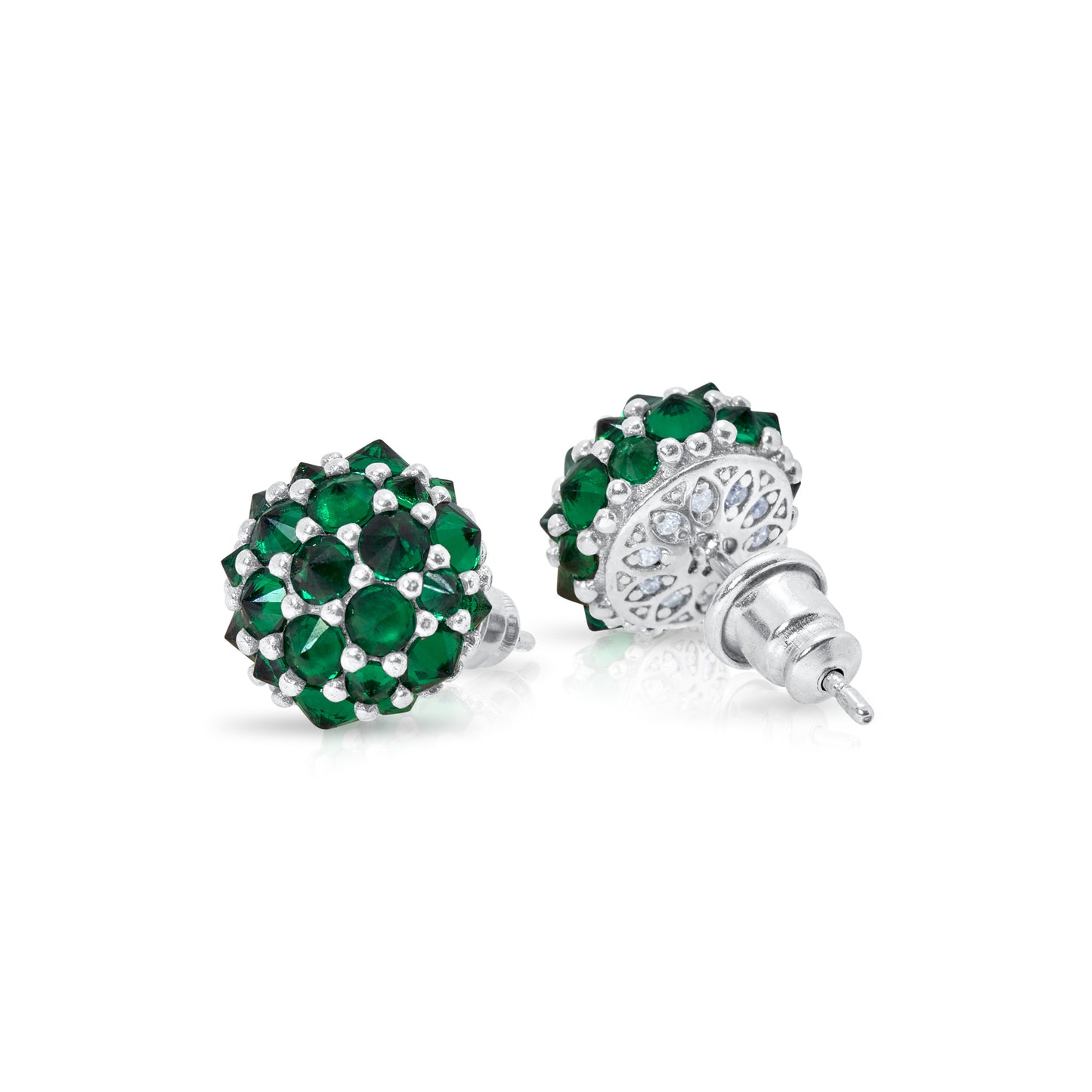 Perfect Bonbon Cocktail Earrings - Green - Silver