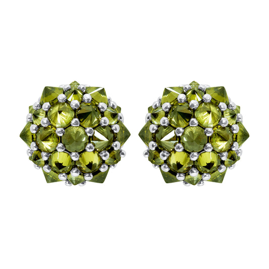 Perfect Bonbon Cocktail Earrings - Olive - Silver